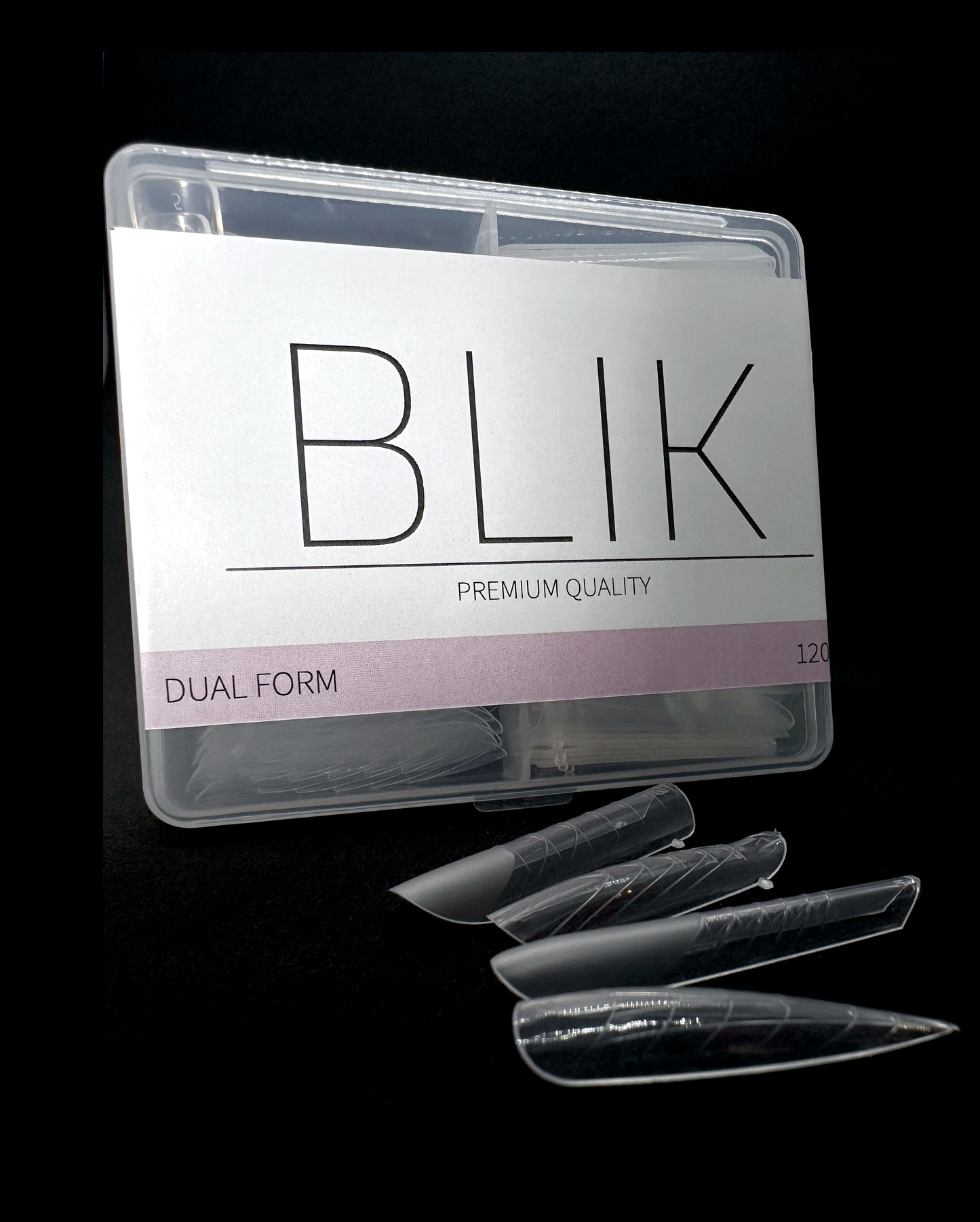 BLIK - KIT DE TIPS DUAL SYSTEM CON MOLDES DE SILICONA, 98 PZ, 12 MEDIDAS